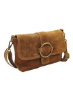 Soleil Chic Sac bandouliere cuir Anneau Besace Nubuck Camel