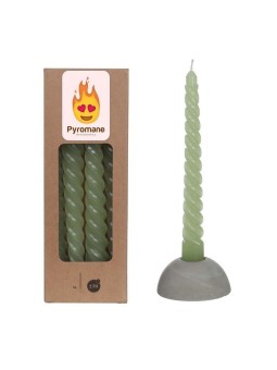 Set de 4 bougies Twisted Vert Plantophile