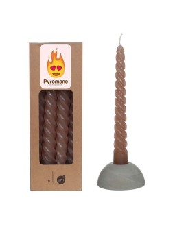 Set de 4 bougies Twisted taupe Plantophile