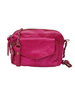 PIECES Pcnaina Sac Bandoulière Cuir Festival Fuchsia