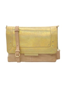 PIECES PCFELIZIO Large Sac Bandoulière Cuir Cameo Brown Silver