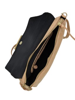 PIECES PCFELIZIO Large Sac Bandoulière Cuir Cameo Brown Silver