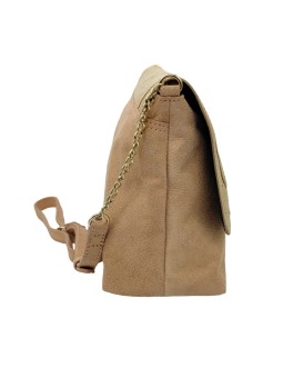 PIECES PCFELIZIO Large Sac Bandoulière Cuir Cameo Brown Silver