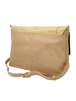 PIECES PCFELIZIO Large Sac Bandoulière Cuir Cameo Brown Silver