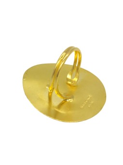 HARMONIE D'OR Bague RPF03 dorée Oeil du chat blanc avec Hématite