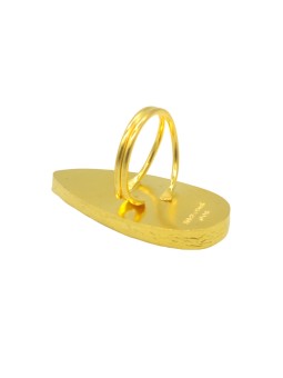 HARMONIE D'OR Bague dorée RS01 Oeil du chat Bleu