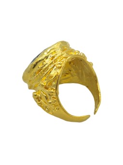 HARMONIE D'OR Bague dorée RY01 Oeil du chat Marron