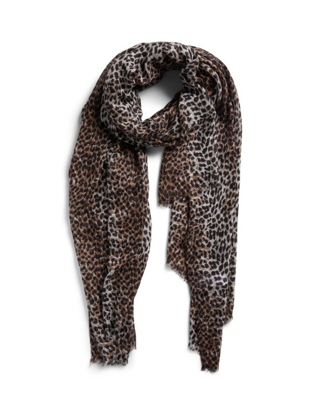 PIECES PCELFRIDA LONG SCARF Foulard 17050032 Black_BROWN LEO