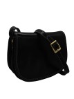 Soleil Chic  Sac besace avec rabat en cuir vintage Noir