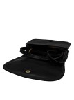 Soleil Chic  Sac besace avec rabat en cuir vintage Noir