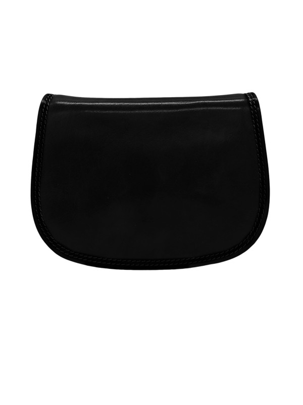 Soleil Chic  Sac besace avec rabat en cuir vintage Noir