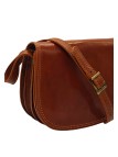 Soleil Chic  Sac besace avec rabat en cuir vintage Camel