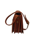 Soleil Chic  Sac besace avec rabat en cuir vintage Camel
