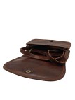 Soleil Chic  Sac besace avec rabat en cuir vintage Marron