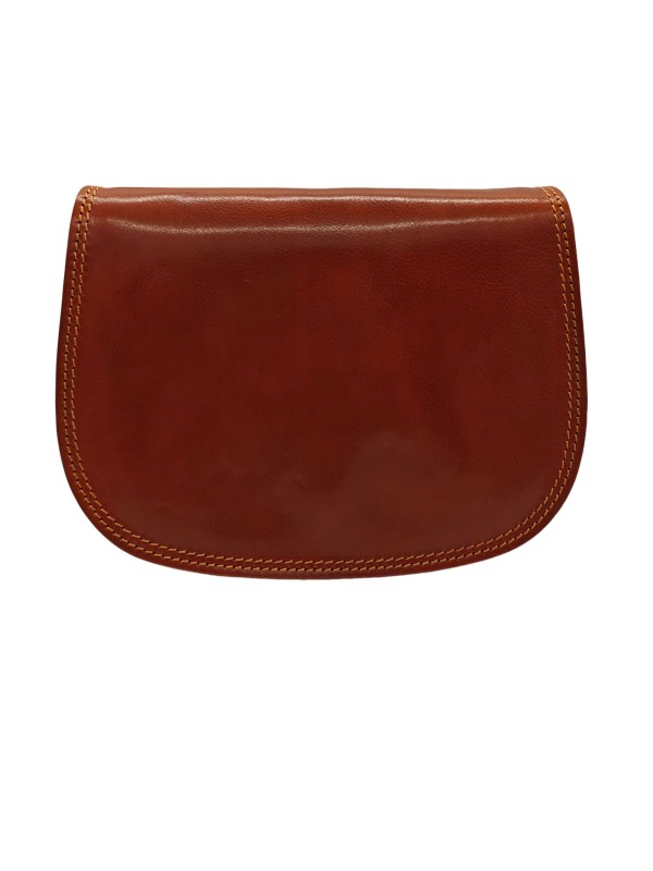 Soleil Chic  Sac besace avec rabat en cuir vintage Camel