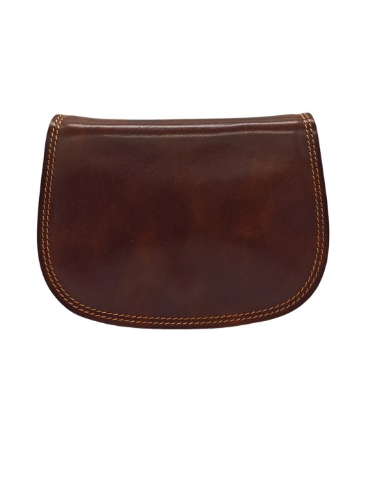 Soleil Chic  Sac besace avec rabat en cuir vintage Marron