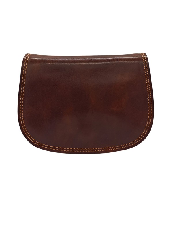 Soleil Chic  Sac besace avec rabat en cuir vintage Marron