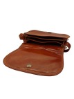 Soleil Chic  Sac besace avec rabat en cuir vintage Camel
