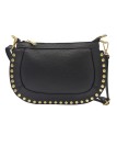 Soleil Chic Pochette bandoulière Clouté cuir Noir