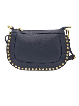 Soleil Chic Pochette bandoulière Clouté cuir Marine
