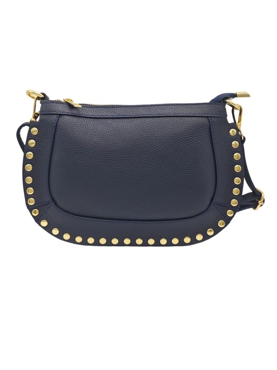 Soleil Chic Pochette bandoulière Clouté cuir Marine