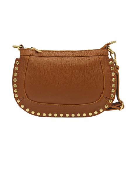 Soleil Chic Pochette bandouliere Clouté cuir Camel