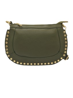 Soleil Chic Pochette bandouliere Clouté cuir Kaki