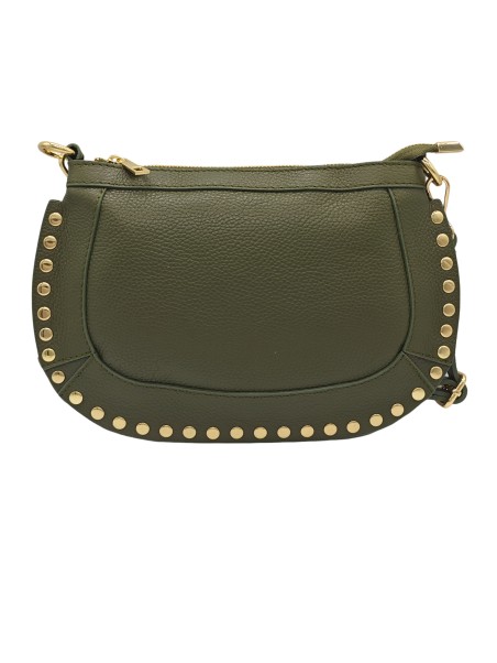 Soleil Chic Pochette bandouliere Clouté cuir Kaki