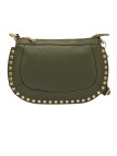 Soleil Chic Pochette bandouliere Clouté cuir Kaki