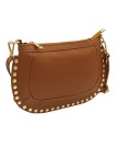Soleil Chic Pochette bandouliere Clouté cuir Camel