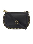 Soleil Chic Pochette bandoulière Clouté cuir Noir