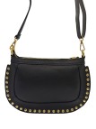 Soleil Chic Pochette bandoulière Clouté cuir Noir