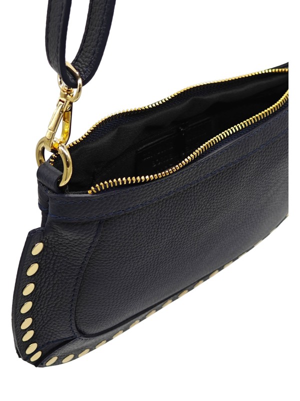 Soleil Chic Pochette bandoulière Clouté cuir Marine