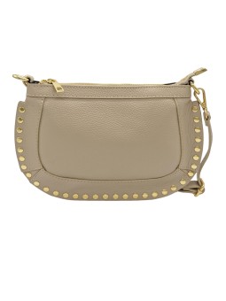 Soleil Chic Pochette bandoulière Clouté cuir Beige