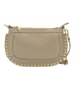 Soleil Chic Pochette bandoulière Clouté cuir Beige
