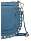 Soleil Chic Pochette bandoulière Clouté cuir Bleu Ciel