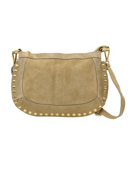 Soleil Chic Pochette bandoulière Clouté cuir Nubuck Beige