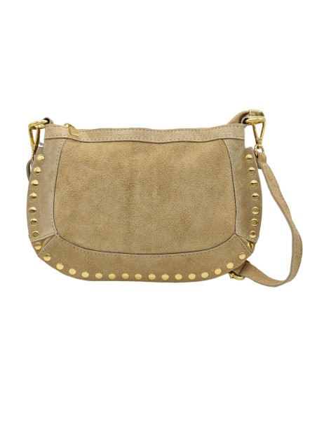 Soleil Chic Pochette bandoulière Clouté cuir Nubuck Beige