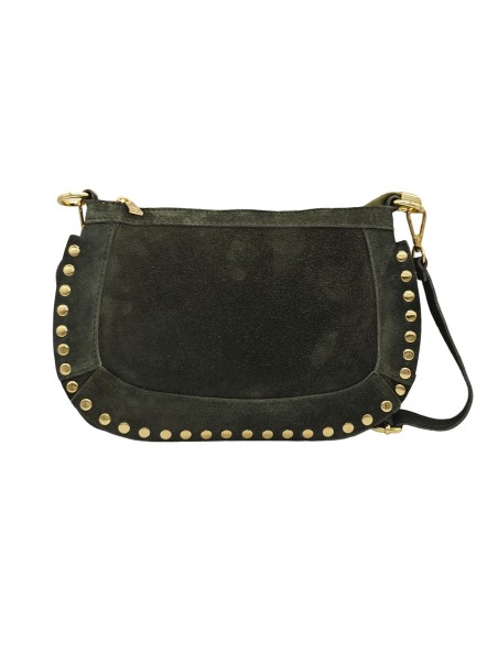 Soleil Chic Pochette bandoulière Clouté cuir Nubuck Kaki