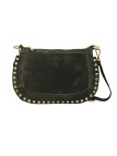 Soleil Chic Pochette bandoulière Clouté cuir Nubuck Kaki