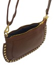 Soleil Chic Pochette bandouliere Clouté cuir Choco