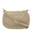 Soleil Chic Pochette bandoulière Clouté cuir Beige