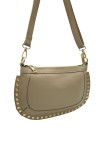 Soleil Chic Pochette bandouliere Clouté cuir Taupe