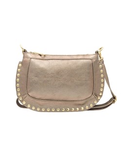 Soleil Chic Pochette bandoulière Clouté cuir Champagne