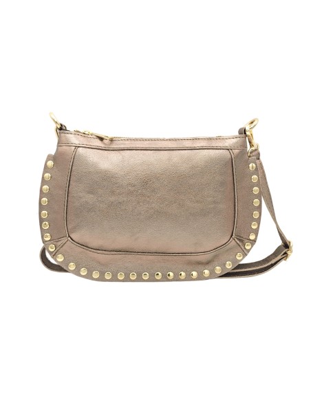 Soleil Chic Pochette bandoulière Clouté cuir Champagne