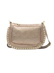 Soleil Chic Pochette bandoulière Clouté cuir Champagne