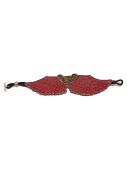 Bracelet brodé ANGY Rouge NAHUA