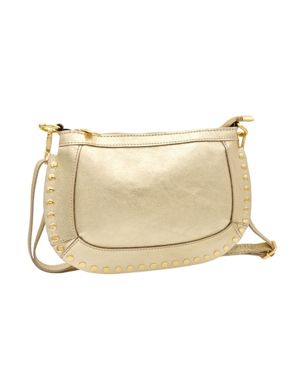 Soleil Chic Pochette bandouliere Clouté cuir Or