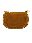 Soleil Chic Pochette bandoulière Clouté cuir Nubuck Camel