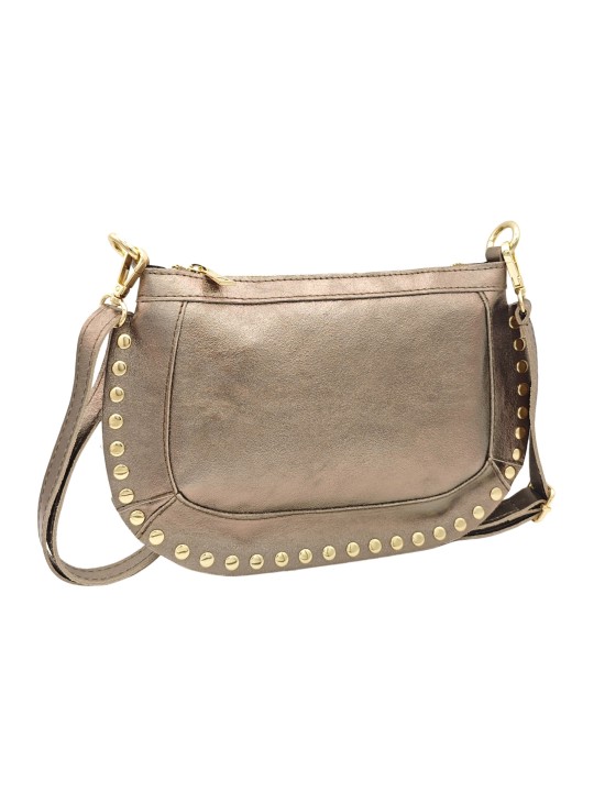 Soleil Chic Pochette bandoulière Clouté cuir Champagne